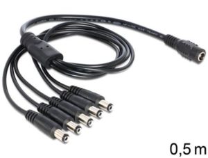 Splitter voor LED strips 12V DC connector 5.5x2.1mm 5-weg